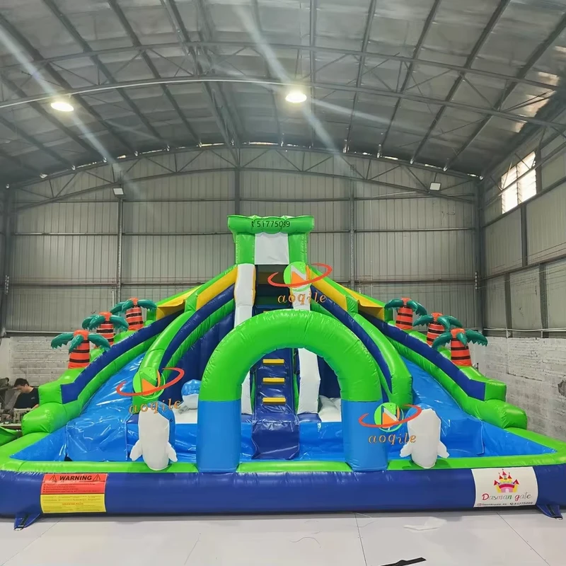 Fabrikant Aangepast Opblaasbaar Water Springkasteel Opblaasbare Water Trampoline Glijbaan Opblaasbare Water Bouncing Glijbaan