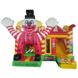 Manufacturer Direct Commercial Clown Bouncy Castle Slide Combo Clown Blow up Inflatable Bounce House with Slide for Kids