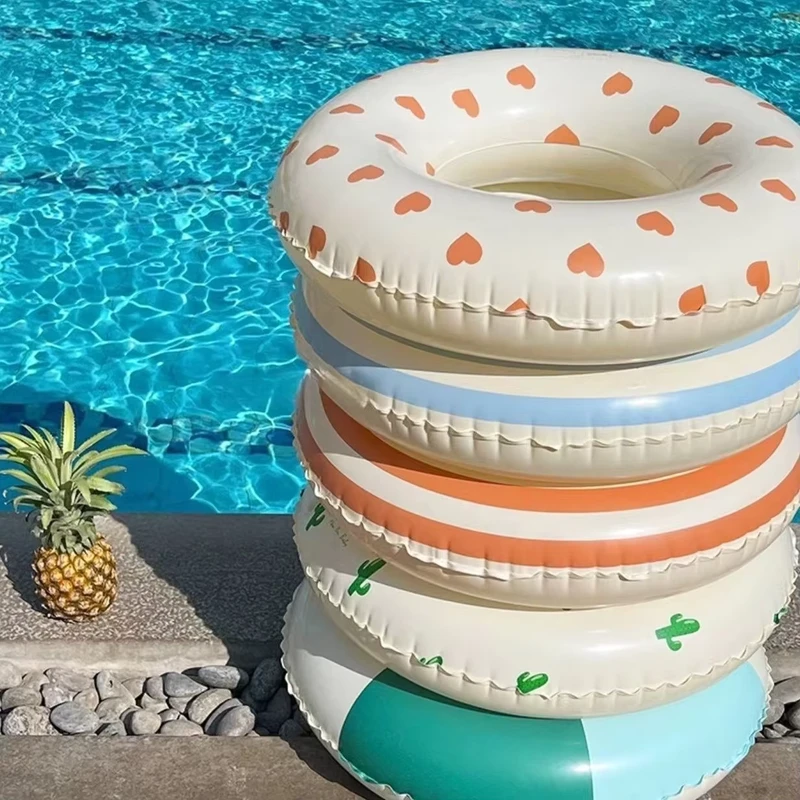 निर्माता रेट्रो स्टाइल स्विमिंग रिंग मोटी inflatable अंडरआर्म रिंग बच्चों और वयस्कों के लिए, जिसमें भालू और खरगोश शामिल हैं