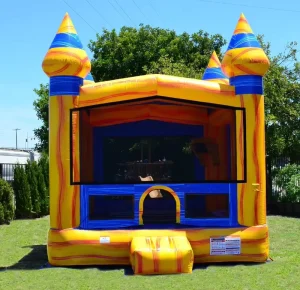 Marmor Gelbes Aufblasbares Hüpfhaus 13x13ft Kommerzielles Aufblasbares Bouncer Schloss mit Luftgebläse