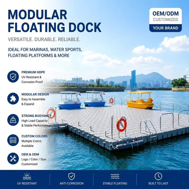 Piattaforma Galleggiante per Jet Ski in HDPE, Pontile Galleggiante per Jet Ski, Pontone per Barche, Piscina