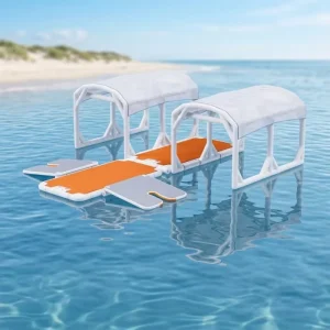 Marine Floating Dock Pontoon with Canopy for Yacht Tender Access Modular Design for Easy Storage and Water Recreation