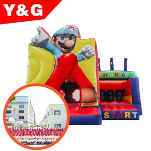 Mario Inflatable Obstacle Course Commercial Bouncy Castle Playground for Kids