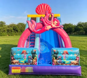Mermaid Bounce House Combo Inflatable Bouncer Slide Bouncy Castle Inflatable Dry Slide