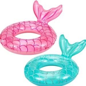 Mermaid Pool Floaty Summer Party Mermaid Inflatable Swimming Rings Pool Float Water Ring
