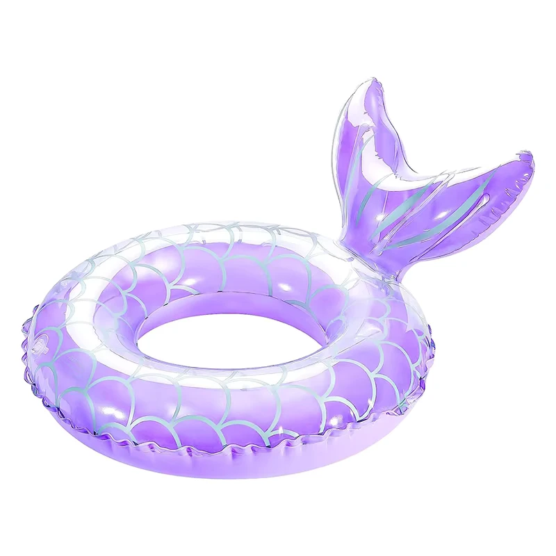 Meerjungfrauenschwanz-förmiger aufblasbarer PVC Pool Float Ring für Kinder Sommer Wasser Spaß Strandparty Spielzeuge