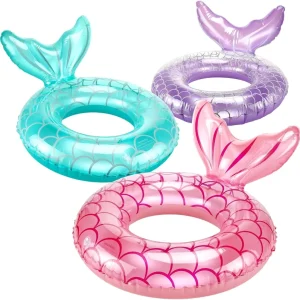 Mermaid Tail Shaped Inflatable Swimming Ring Float Tube PVC Material Customizable Size for Kids Adults Water Park Beach Party