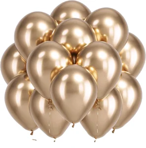 Metal Champagne Gold Latex Balloon Party Balloon 100 Pieces of 12 Inches Used for Wedding Birthday Bachelor Party Decoration