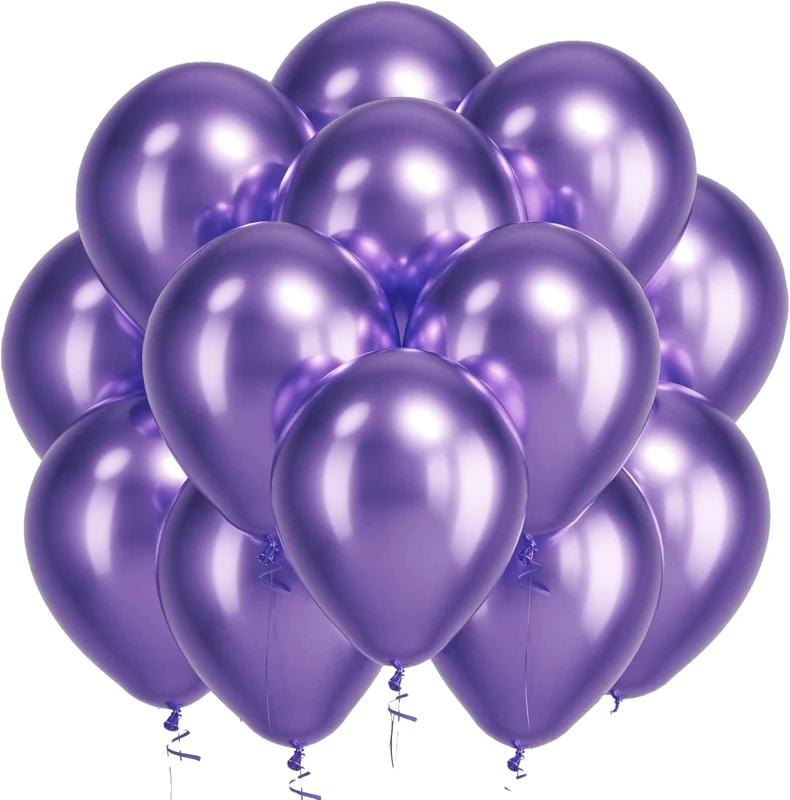 금속 보라색 라텍스 파티 풍선 100개 12인치 결혼식, 약혼, 생일 파티 장식에 적합