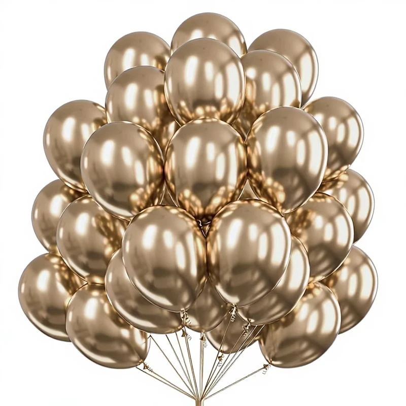 Metallic Gold Glossy Latex Helium Balloons 50pcs 12 Inch Party Supplies for Wedding Decorations