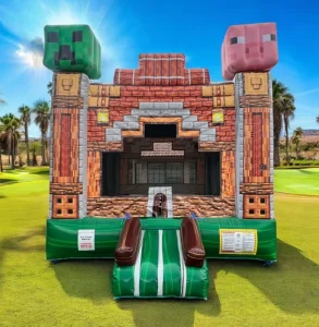 Castillo Inflable de Tema Minecraft Bouncer Personalizado para Alquiler de Fiestas