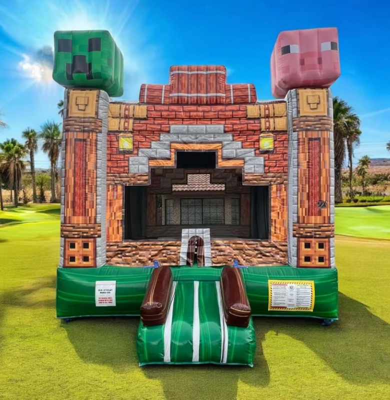 Minecraft Theme Inflatable Bounce House Castle Custom Bouncer For Party Rental