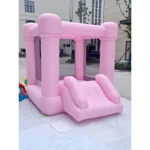 Mini Bouncy Castle Small Pink Bounce House with Safe Net
