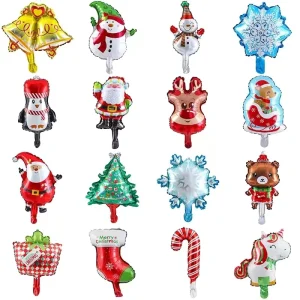 Mini folieballon feestcadeau opblaasbare vrolijke kerst helium folieballonnen