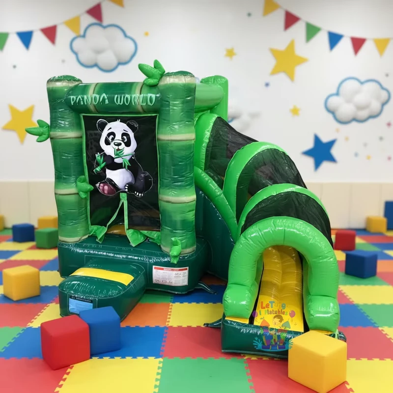 Castillo Inflable Temático Panda Mini Multifun con Tobogán para Niños y Niñas