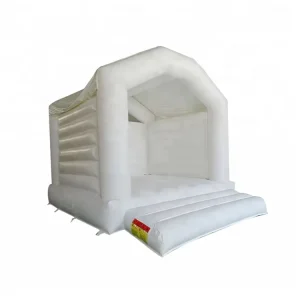 Mini Witte Opblaasbare Springkasteel voor Bruiloft Kinderen Binnen Trampoline Bed