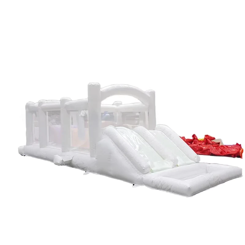 Castello Gonfiabile Mini Bianco in PVC Combo, Casa Gonfiabile con Soffiatore Include Kit di Riparazione