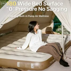 Minute Quick Inflation Air Mattress With Built In Pump Capacity Water Resistant Flannel Camping Mattress for Outdoor