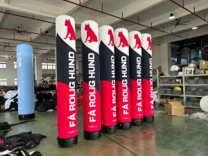 Piliers publicitaires gonflables légers instantanés personnalisés Misign, colonne durable en TPU étanche avec batterie lithium pour salons