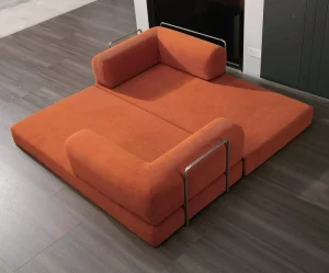 Sofa bơm hơi vuông có thể chuyển đổi hiện đại, mở rộng cho phòng ngủ, khách sạn, căn hộ hiện đại, vải kim loại bền