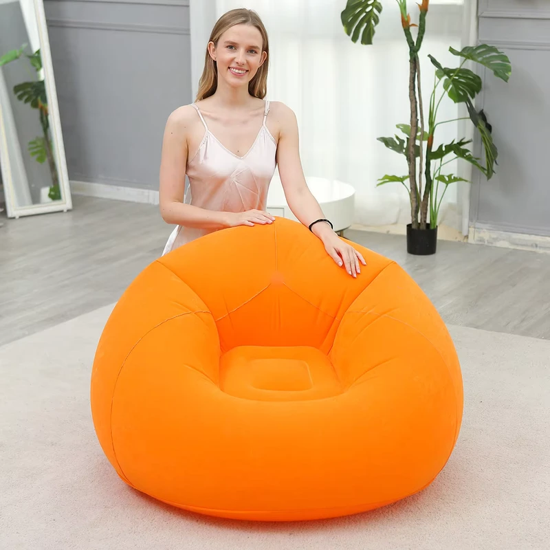 Modern Foldable Inflatable Bean Bag Sofa Flocking Football Lazy Sofa Inflatable Lounge Chairs and Sofas