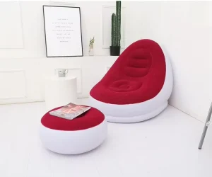 Modern Furniture Outdoor Eco Friendly PVC Inflatable Flocking Lounge Sofa Chair Single Air Chair