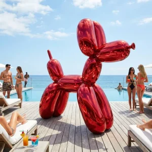 Modern Large Mirror Polished Stainless Steel Welded Balloon Dog Sculpture Multi Color Art For Garden Swimming Pool Hotel
