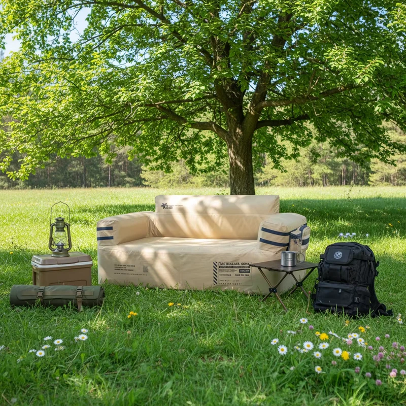 Mobilier de camping moderne gonflable, canapé air portable automatique avec sac de rangement pour usage extérieur