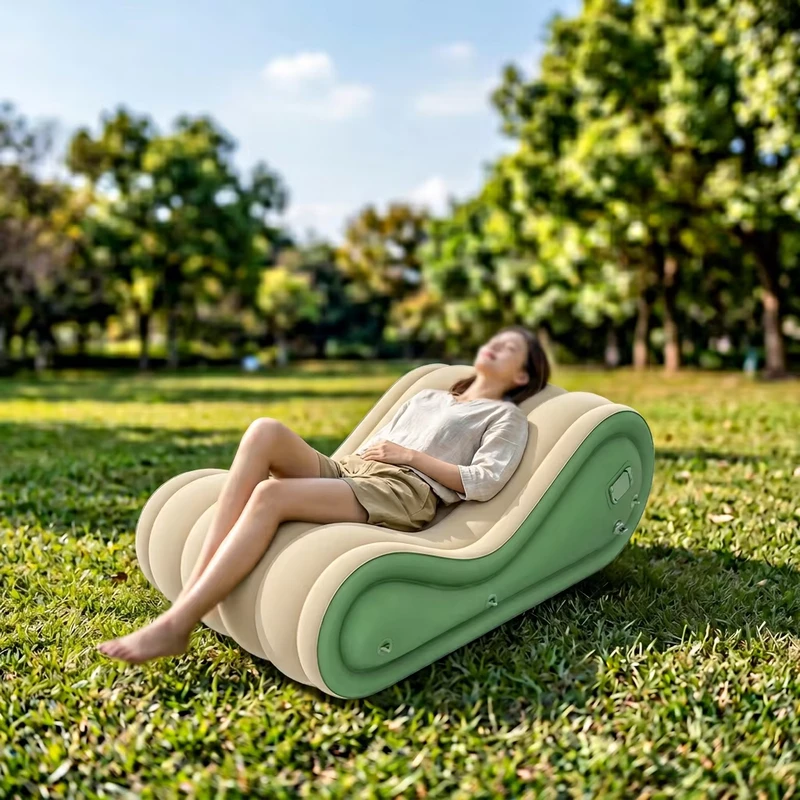 Modernes Outdoor-Möbelset Aufblasbare Couch Ein-Touch Aufblasbare Luftmatratze Schlafzimmer Aufblasbares Sofa Tragbare Luftbettmatte
