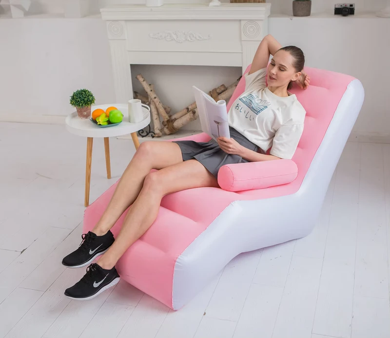 Modern S-Type Creative New Outdoor Inflatable Recliner Sofa for Living Room & Hotel Bedroom Park Lunch Break Lazy Flocking