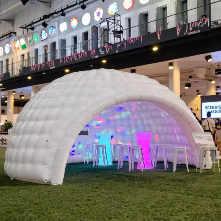 Moderne Stijl Witte Inflatable Lichtstructuur Koepeltent voor Binnen Evenementen voor Nachtclubs