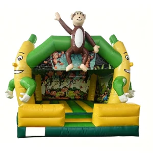 Monkey Inflatable Bounce House with Banana Pillars CE Certified PVC Jumper for Party