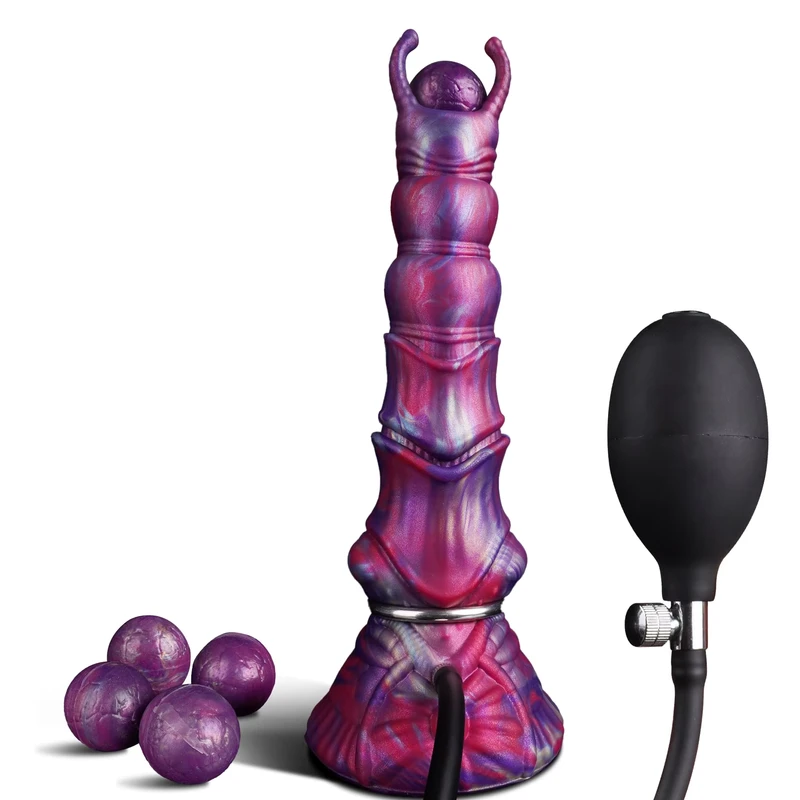 ดิลโดว์ Monster Fantasy Ovipositor พร้อมไข่ 4 ฟอง ดิลโดว์รูปน้องหมาใหญ่ ดิลโดว์รูปน้องม้า พร้อมปั๊มเป่าลม ของเล่นทางเพศสำหรับผู้ชาย