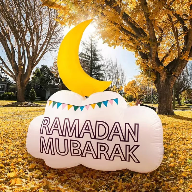Decorazioni gonfiabili per il Ramadan, Ramadan Mubarak, musulmano, illuminato, facile da gonfiare, per esterni