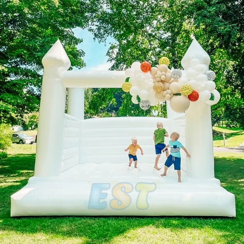 Castello gonfiabile commerciale Moonwalk 10X10, casa gonfiabile bianca per matrimoni