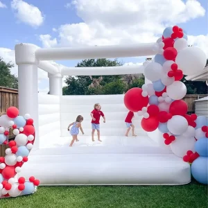 Moonwalk Kids Inflatable Bouncer Jumping Bouncy Castle Jumper White Party Tent Wedding Bounce House Slide for Weddings