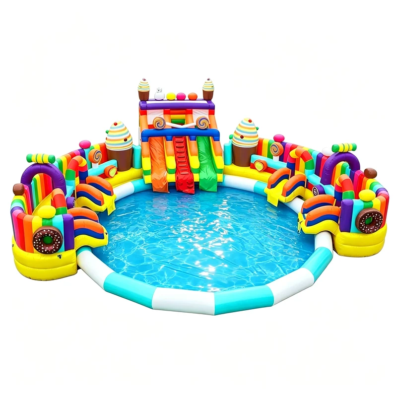 Movable Adult Inflatable Water Park Dinosaur Inflatable Water Park Slide Pool for Kids for Outdoor Use Public Park Land