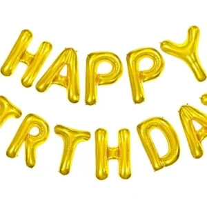 Mehrfarbige 16 Zoll Aluminiumfolie Geburtstagsballons Set umweltfreundliche Partydekoration mit bunten Buchstaben und Banner