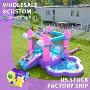 Multi Functional Inflatable Bounce with Slide Oxford Material Jumping Castle Bouncy for Kids