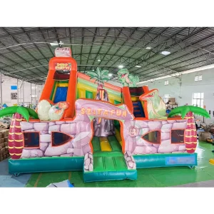 Multi Play Jurassic World Bouncy Castle Inflatable Playground Bouncy Jumping House Bouncer With Slide