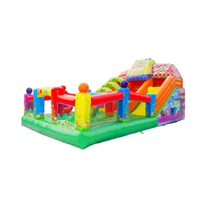 Multi Themed Inflatable Jumping Castles Children’s Amusement Park with Slides Including Air Blower