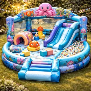 Multifun Seaworld Inflatable Ocean Jumping Castle with 0.55mm PVC Material 12 Month Warranty for Commercial Use