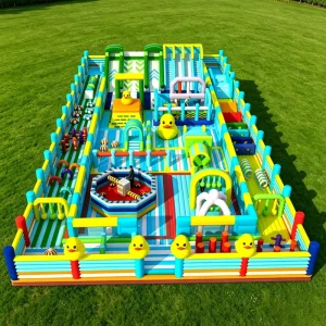 Multifunction Duck Inflatable Playground with Slides Obstacles 500KG Capacity Easy Setup for Kids Party Bouncy Castle Carnival