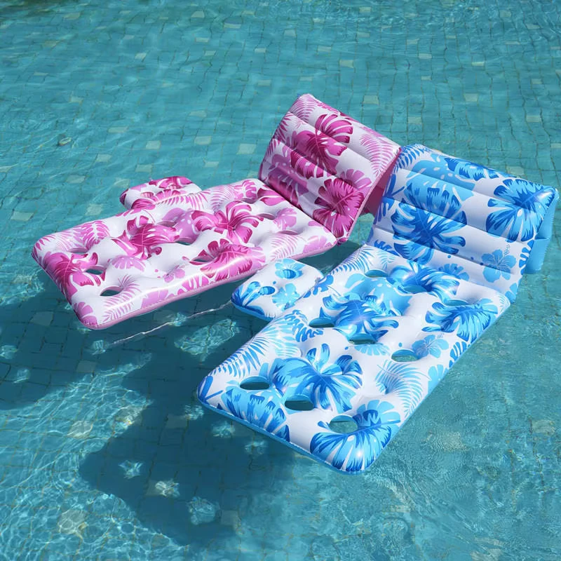 Multifunctionele Draagbare Opblaasbare Water Lounger Zwembad Hammock Bed Opblaasbare Drijvende Rij met Bekerhouder