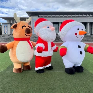 Multiple Model Inflatable Santa Claus Deer Snowman Christmas Panda Mascot Costume for Adults Festival Performance Suit