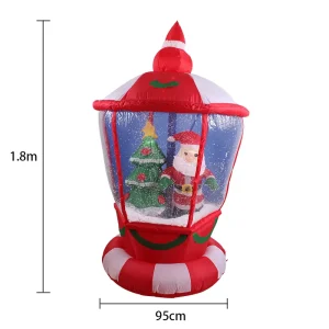 Trang trí Giáng sinh quả cầu tuyết bơm hơi 1.8m mới với đèn LED