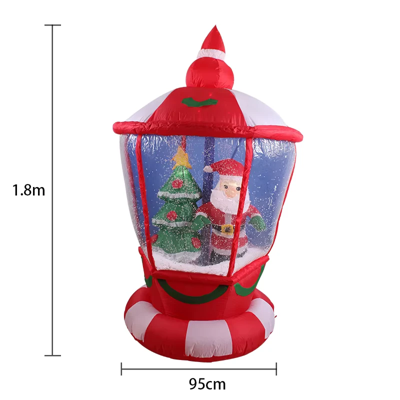 Novo Decoração de Natal Inflável de Bola de Neve de 1,8m com Luz LED para Exterior