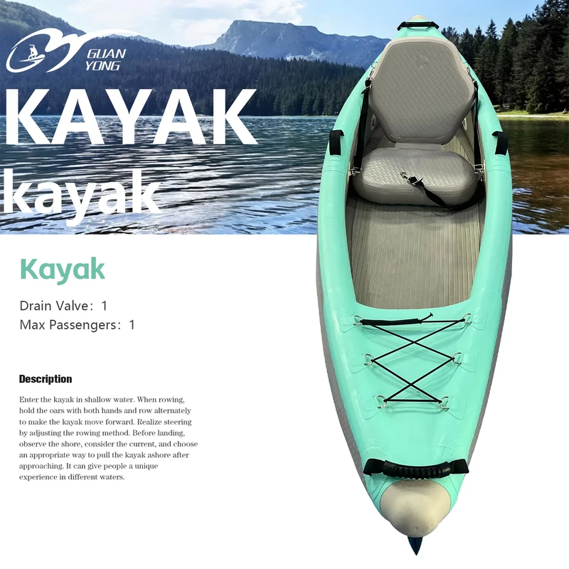 New Arrival Double-Layer Inflatable Folding Kayak 2 Person Sit Fishing with Thickened Rubber PVC for Board Paddle