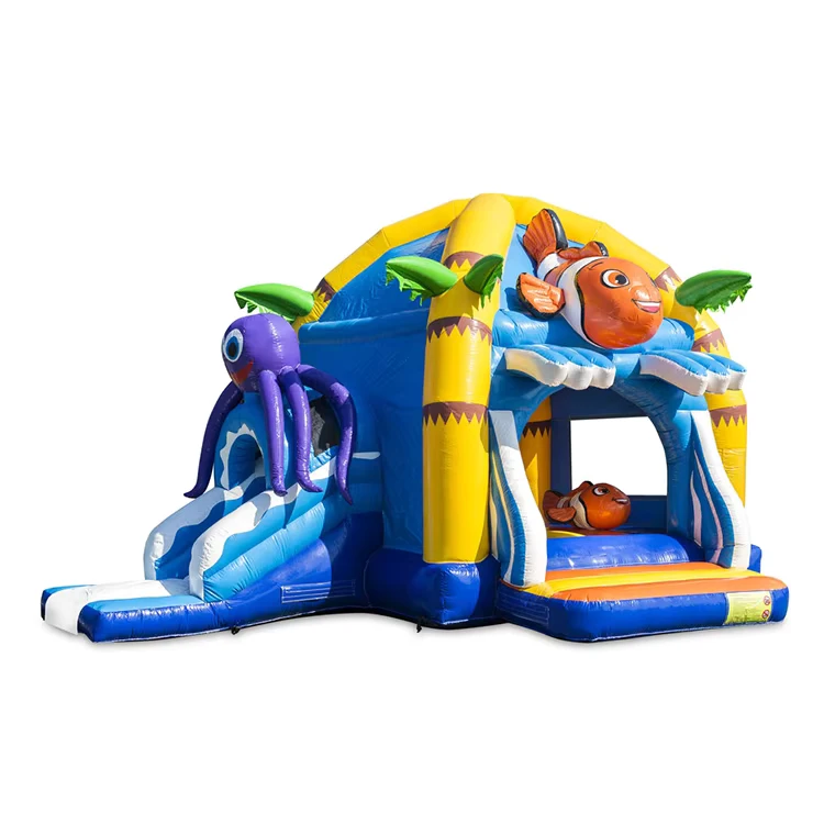 Nuovo Arrivo: Gonfiabile a Tema Oceano con Scivolo e Piscina per Combinazione Acquatica Gonfiabile per Bambini
