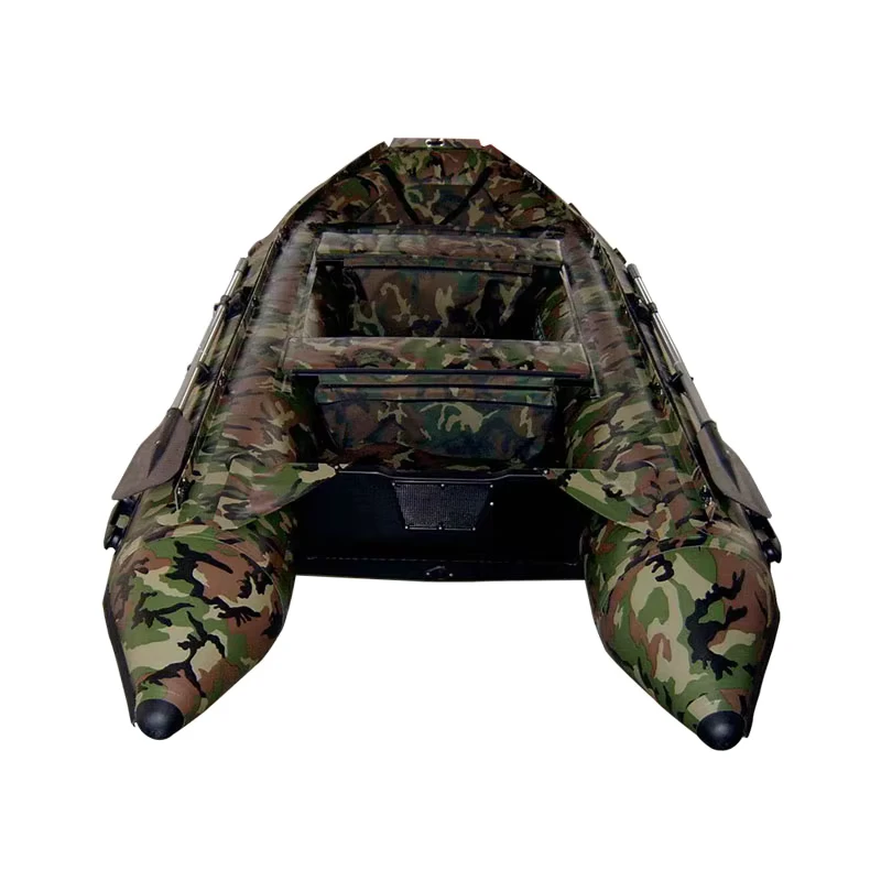 Nova Coleção de Barcos de Pesca Infláveis Camuflados de 2m, 3m, 3.3m, 4m, 5m com Tenda de Proa